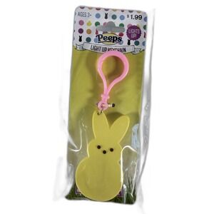 Peeps Light Up Keychain Yellow Bunny Easter Backpack Clip On Accessory